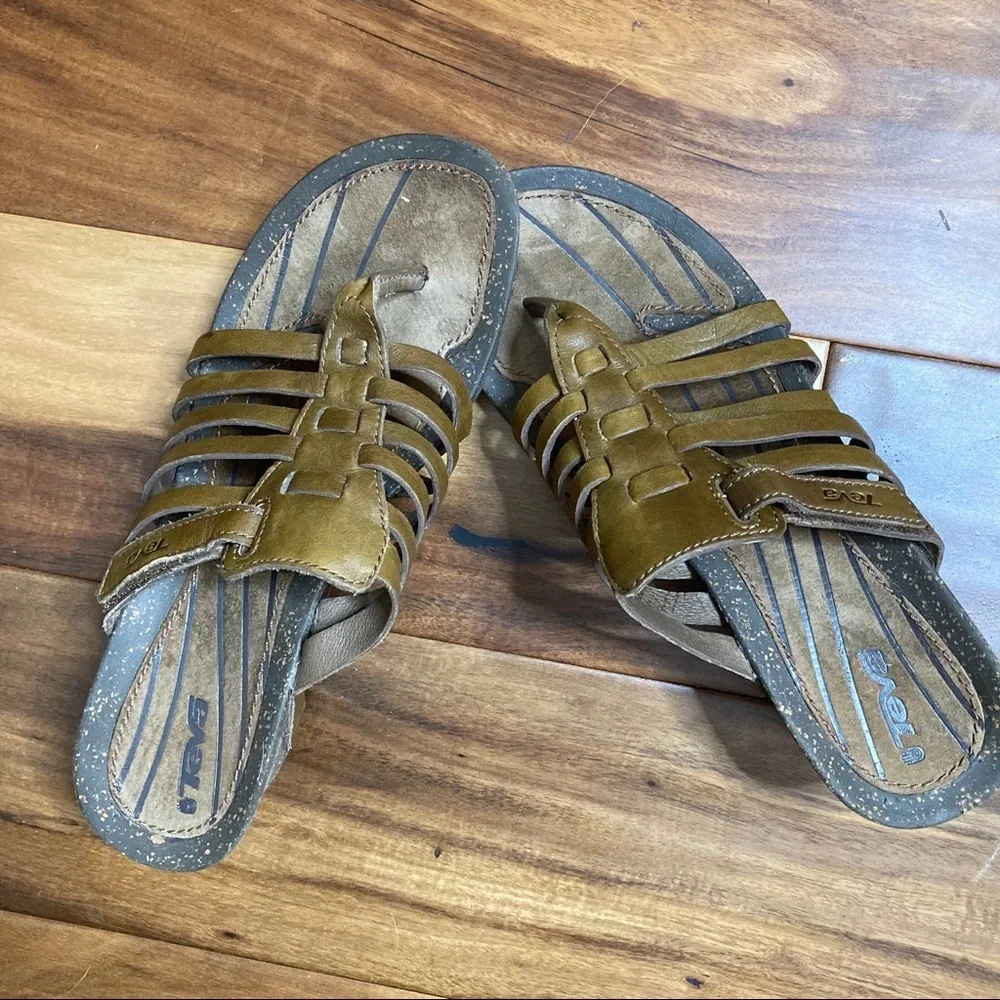 Reba Leather Strappy Slides